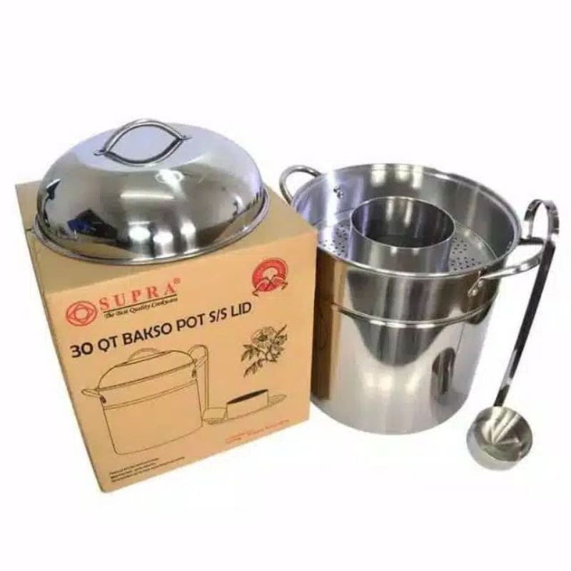 Panci Bakso Supra Dandang Bakso Supra 30 Qt Stainless Steel