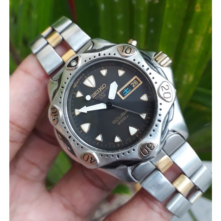 Jam Tangan Seiko Scuba Diver Kinetic Star Fish All Original 5M23-7A00 Very Rare Item