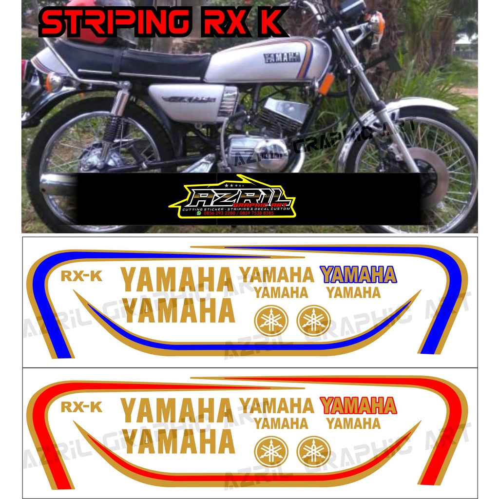 Striping RX K  biru / merah gold