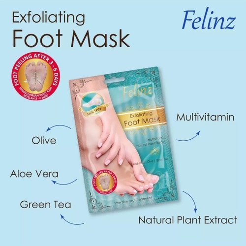 FELINZ EXFOLIATING FOOT MASK - MASKER KAKI FELINZ ORIGINAL BPOM