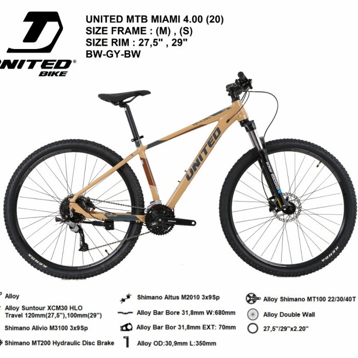 Sepeda Mtb 27.5 United Miami 4 Series 9 #Original