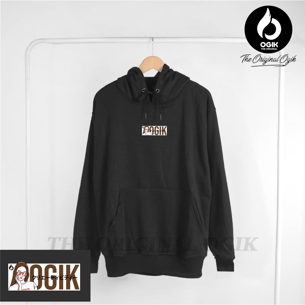 hoodie pria distro original brand Ogik warna hitam everyday is holiday sablon switer cowok keren ter