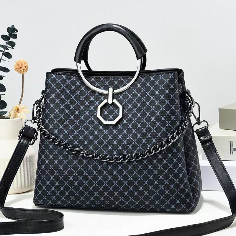 CR 7889 RISCE TAS HAND BAG IMPORT WANITA CEWEK PEREMPUAN JAKARTA BATAM RANTAI BLACK