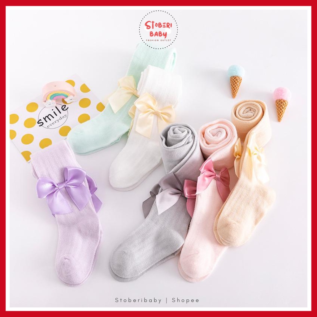 PUNCAK 3.3 stoberibaby - MHIWA legging anak perempuan dan kaus kaki dansa katun ikatan simpul jala Leggings anak cewek