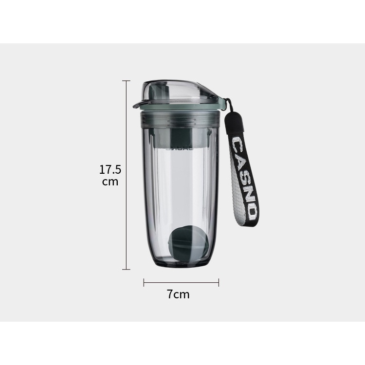 ღ 400Ml Olahraga Kebugaran Shaker Cangkir Portable Yoga Milkshake Cup Anti Bocor Botol Air untuk Gym Latihan Olahraga Pencampuran piala dengan Sling Outdoor Camping Air Minum