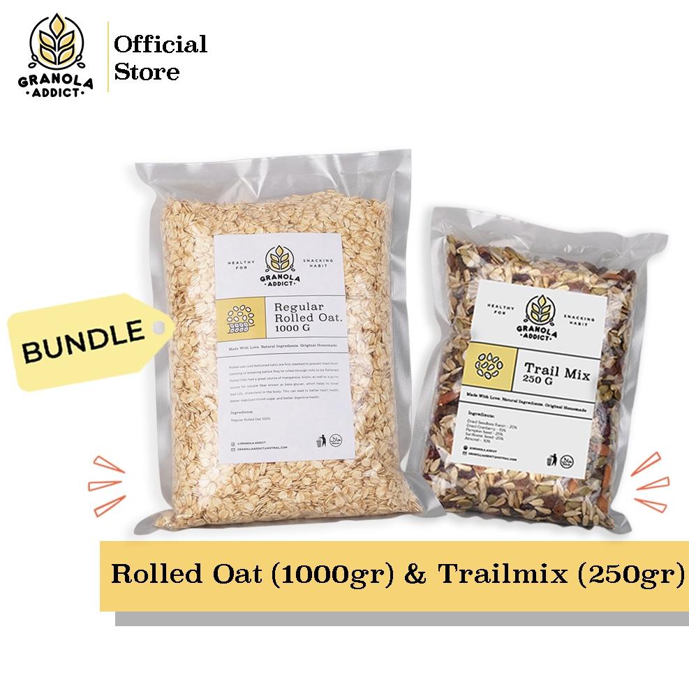 

Original Granola Addict - Paket Rolled Oat 1KG + Trail Mix 250G Promo Bulan Ini