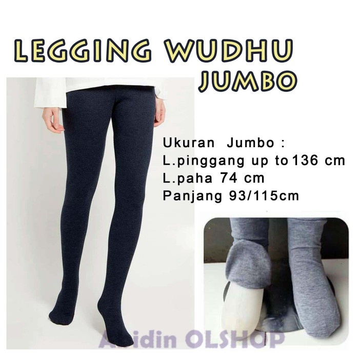 LEGGING WUDHU – ukuran JUMBO – bahan kaos – STOCKING WUDHU (W1D9) Original Gratis Ongkir Jumbo Leggi