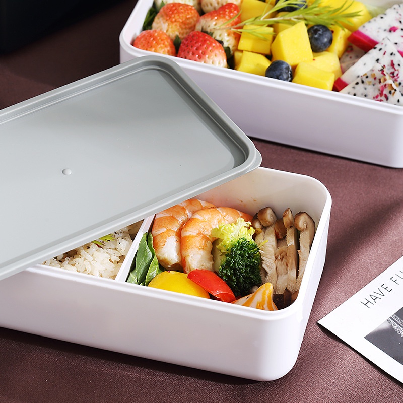 Lunch Box 1400ml 2-Layer Sealed Leak-proof Microwave Lunch Box Tableware Office Worker Student Lunch Box