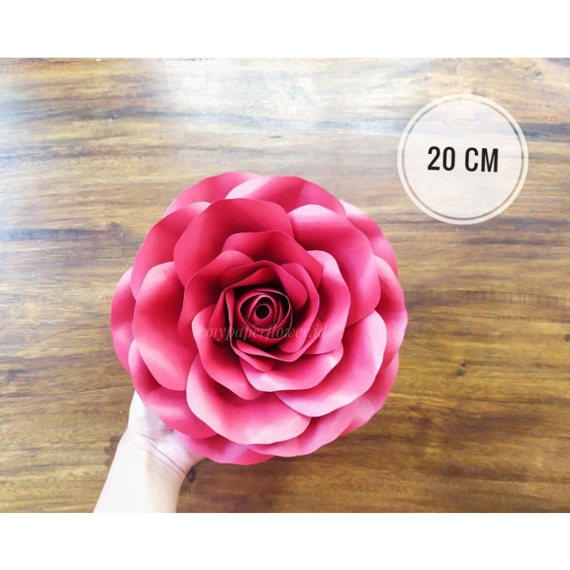 My Paper Flower - Backdrop Dekorasi Bunga Kertas Lamaran Engagement Ulang Tahun Bunga Mawar 20 cm