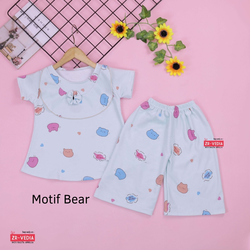 (MOTIF) Set Kylie Anak uk 1-4 Tahun / Setelan Atasan Bawahan Kulot Perempuan Baju Perempuan Import