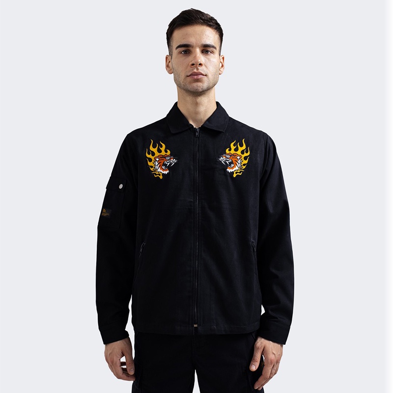 FMC Speed Supply Original Jaket Zipper 100% Cotton Katun Calamity Jacket Pria Hitam 021122