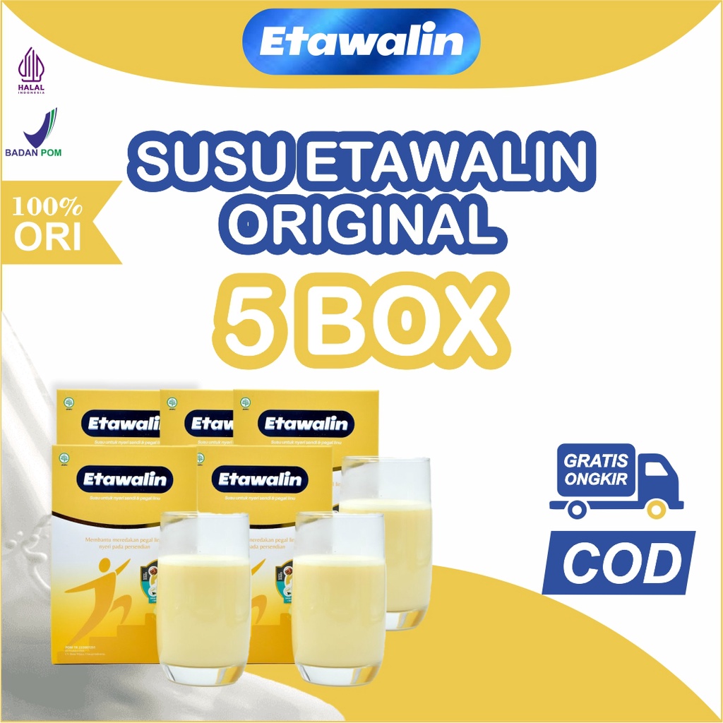 5 BOX ETAWALIN 100% ORI - SUSU KAMBING ETAWALI ATASI MASALAH NYERI SENDI DAN TULANG Halal BPOM