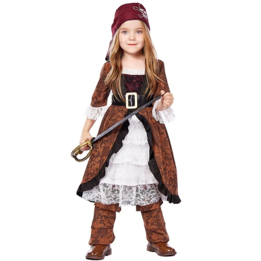 Caribbean Pirate Girl Costume Halloween Costume Kostum Bajak Laut Anak