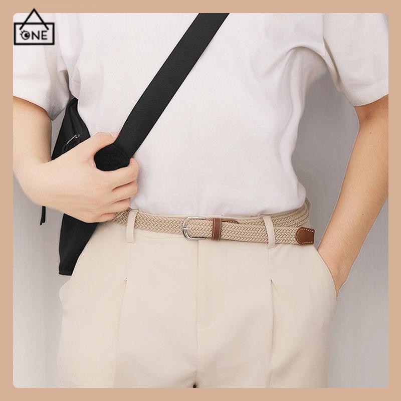 COD❤️Sabuk Elastis Tenun Tak Terlihat Mulus  Tanpa Lubang Tanpa Punching Pria Wanita Sabuk Serbaguna-A.one