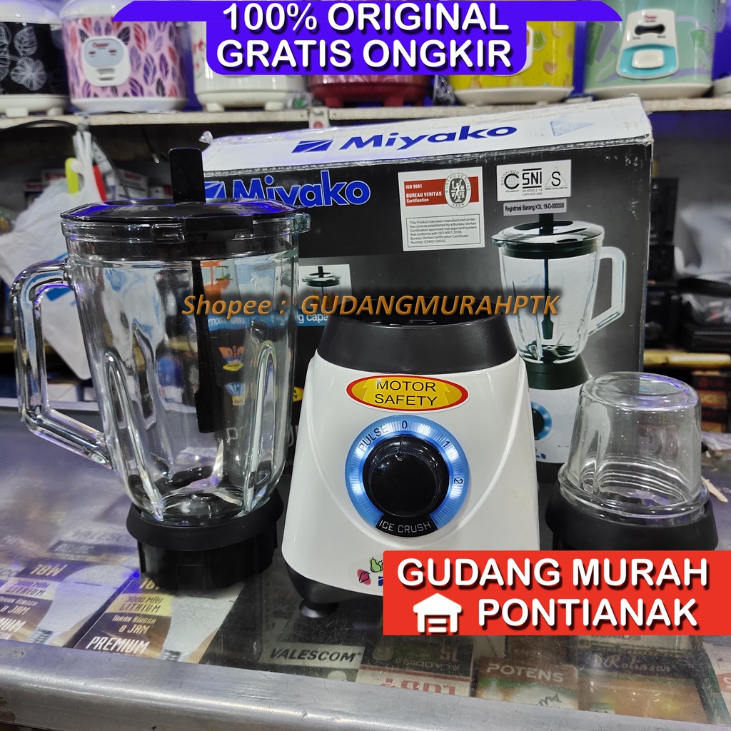 Miyako Blender BL-51 GI - 1.5 Liter Pelumat JUMBO MESIN KUALITAS PREMIUM JAMIN AWET DAN KUAT BAHAN KACA GLASS penghancur es batu