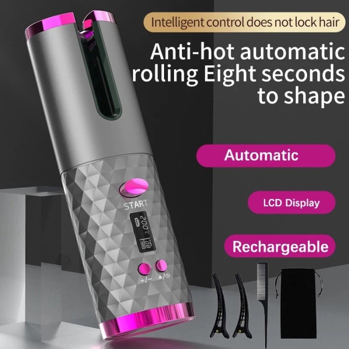 Curl Ready Flawless Magicroller Catokan Curly Portable Otomatis Tanpa Kabel
