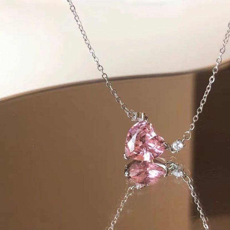 WB243 Kalung Liontin Hati Pink Love