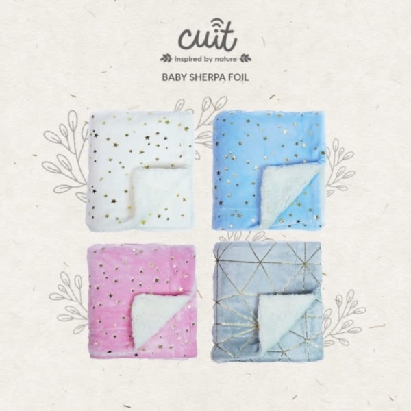 Promo Cuit Sherpa Foil Baby Blanket - Grey Berkualitas