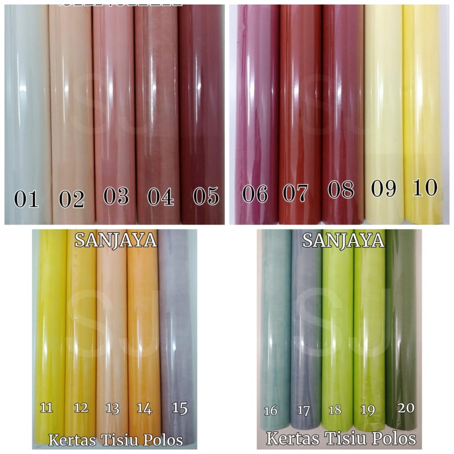 [1 Roll] Kertas Buket Bunga Warna Polos / Kertas Tissue / Kertas Tisu Bunga / Wrapping Flower Paper / Misc Kertas Tisiu Polos