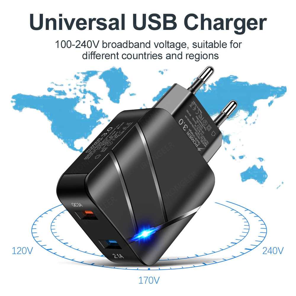 CARPRIE Charger USB Fast Charging QC 3.0 2 Port 3 A - TE-820