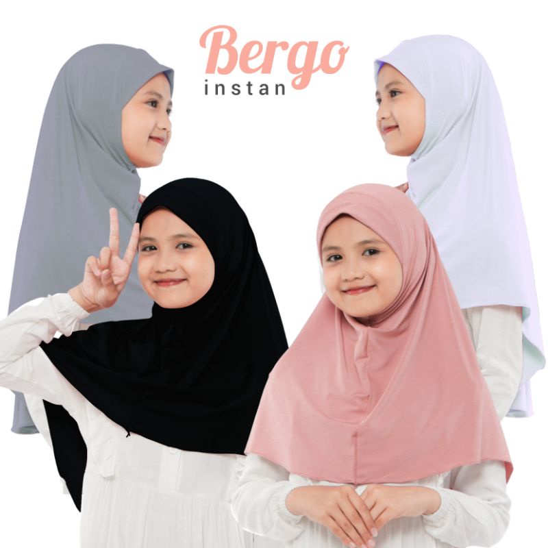 Hijab Kerudung Instant Jilbab Bergo Anak Usia 4 Sampai 15 Tahun