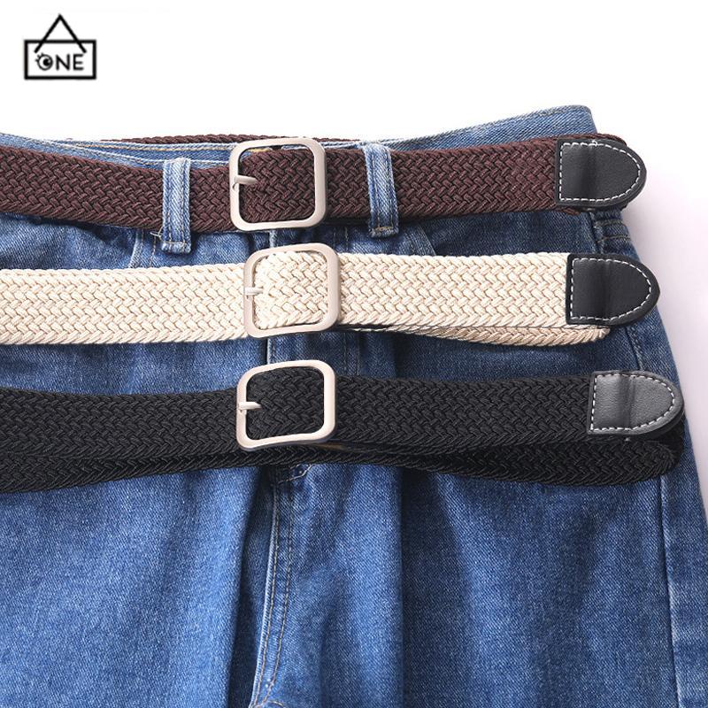 COD❤️Sabuk Elastis Tenun Tak Terlihat Mulus  Tanpa Lubang Tanpa Punching Pria Wanita Sabuk Serbaguna-A.one