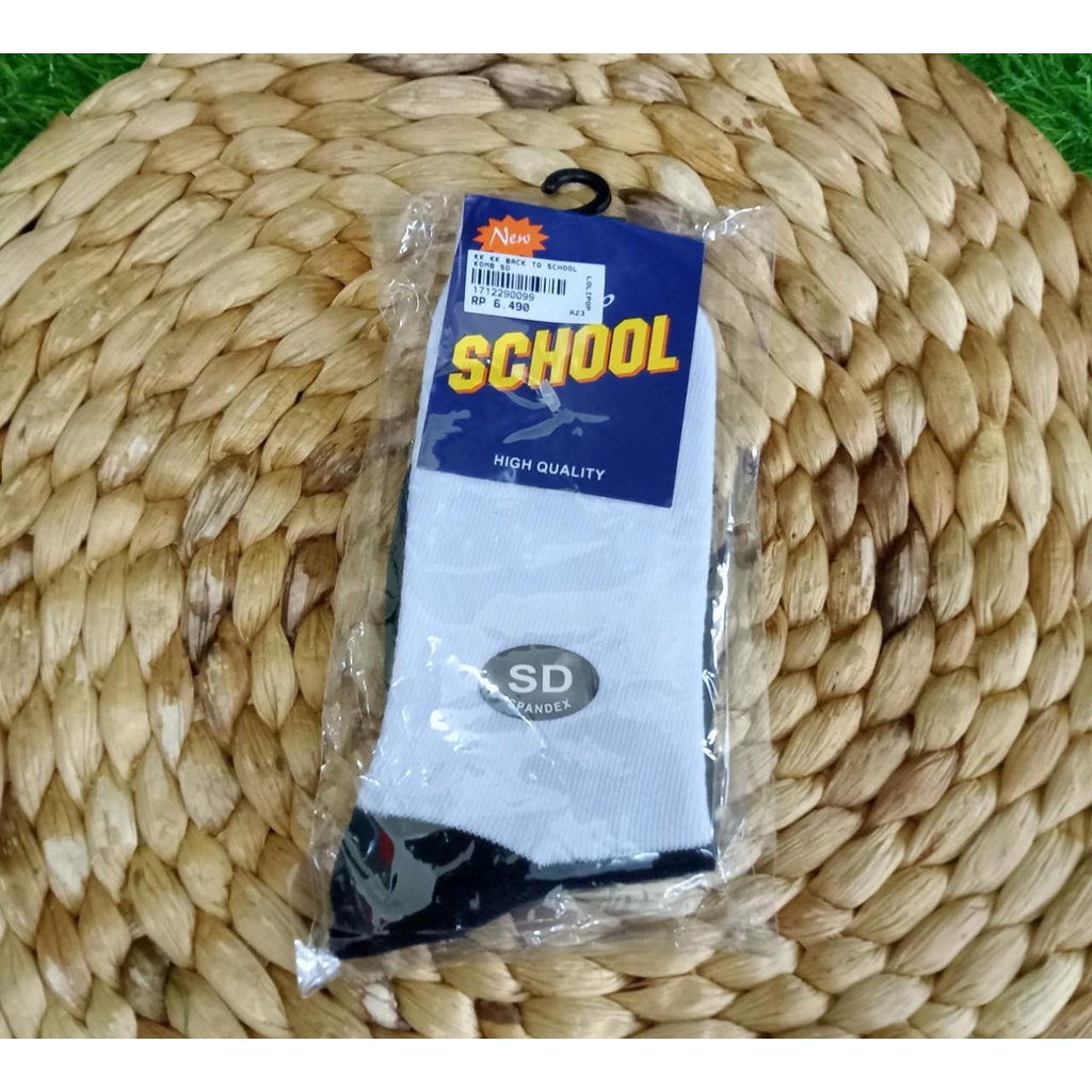 Kaos Kaki Sekolah  Putih Alas Hitam SD SMP SMA