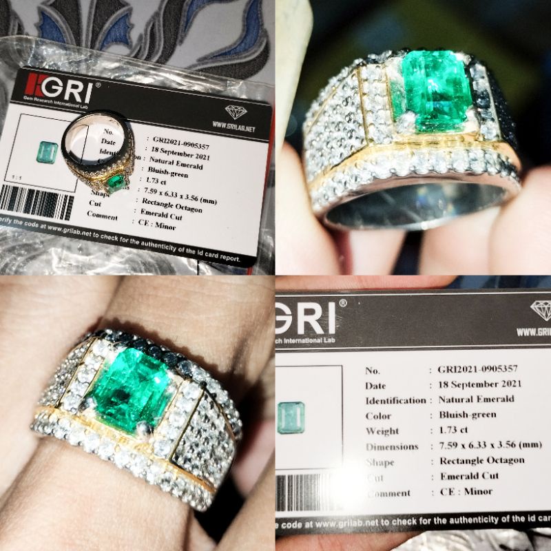 CINCIN BATU PERMATA EMERALD BERLY MEMO GRI