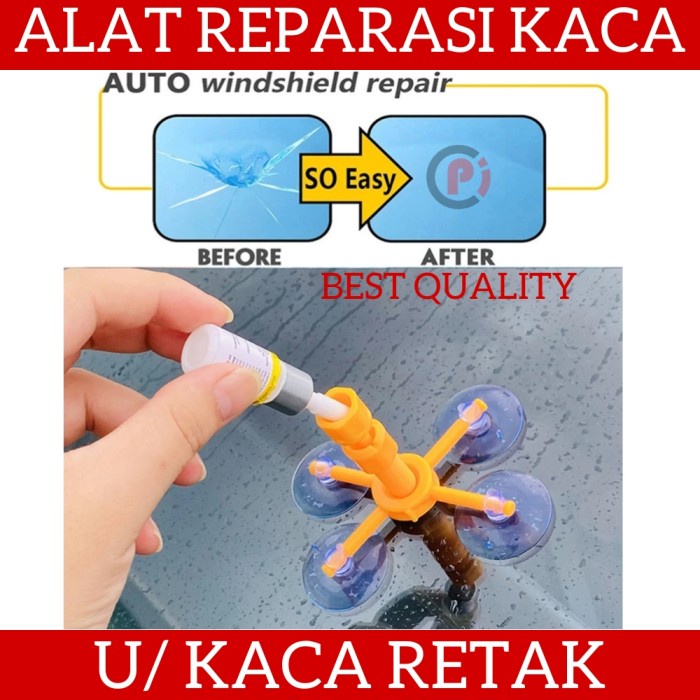 DIY Alat Reparasi Kaca Mobil Retak Pecah Windshield Repair Kit Resin