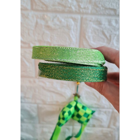 

Pita glitter warna dan polos penghias kado dan hadiah per meter