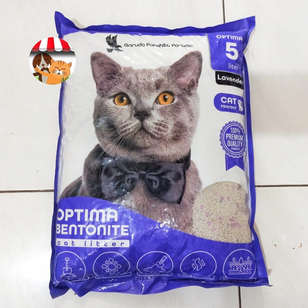 Pasir Kucing Gumpal Wangi OPTIMA Cat Litter Premium 5 Liter Bentonite