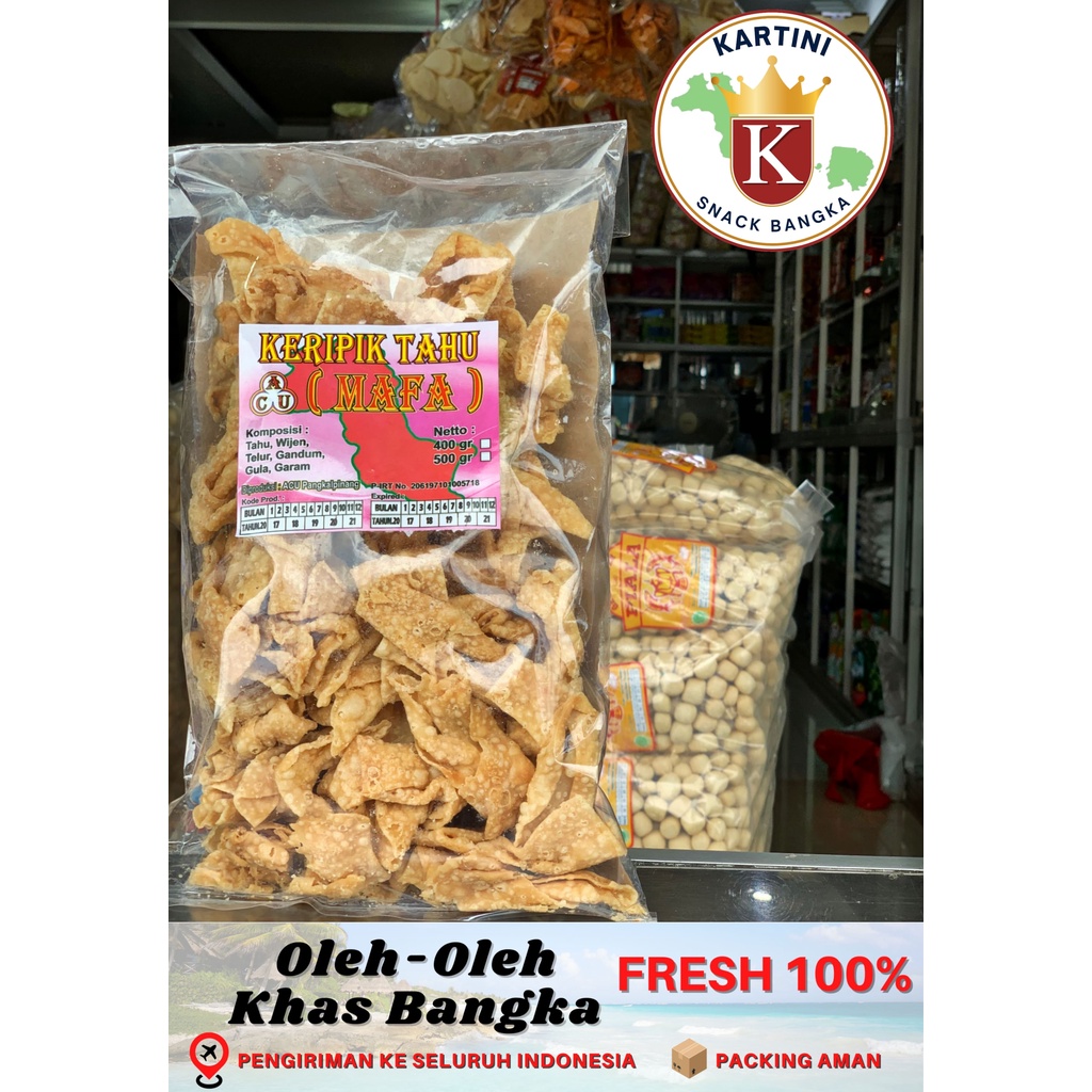 

Keripik Tahu / Mafa Cap Acu 400gr Khas Bangka