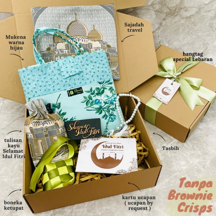 

Hampers Ramadhan Idul Fitri / Hampers Lebaran / Hampers Mukena - Tidak Pk Browni, Hijau