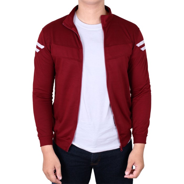 Jata Jaket Training Pria Casual - Merah Maroon