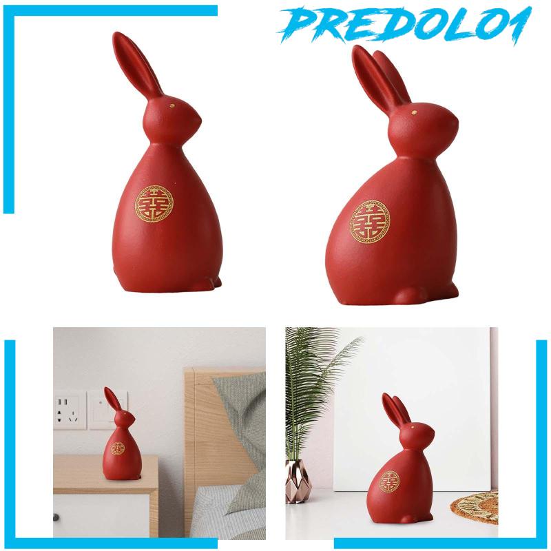 [Predolo1] Patung Kelinci Bahan Keramik Patung Hewan Gaya Cina Untuk Meja Ruang Tamu Dekorasi Rumah Hadiah