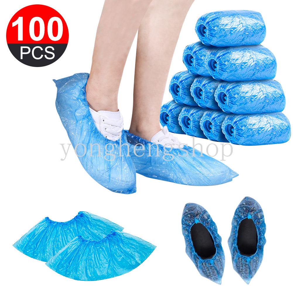 100pcs / set Cover Sepatu Unisex Dewasa Sekali Pakai Anti Air / Debu Untuk Indoor / Outdoor