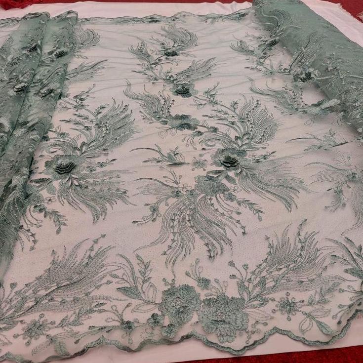 New Style MURAH KAIN TILLE 3D MUTARA / BROKAT TILLE 3D MUTIARA.