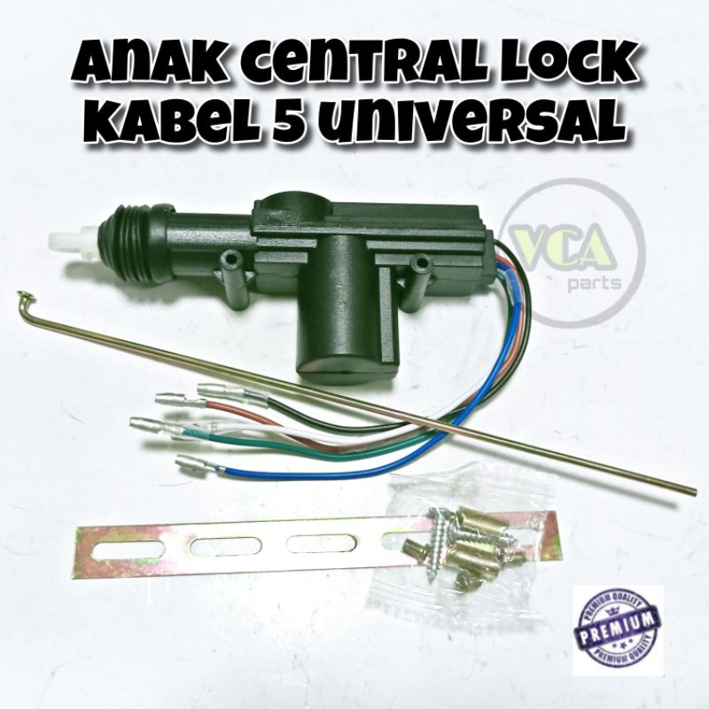 ANAK CENTRAL LOCK/PISTOL SENTRAL LOCK MOBIL KABEL 5 UNIVERSAL.