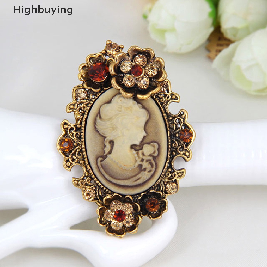 Hbid 1x New Cameo Victoria Gaya Kristal Pesta Pernikahan Wanita Liontin Bros Pin Glory