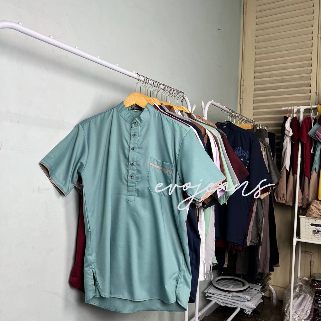 Baju Koko Kurta Pria Muslim Best Seller Bahan Premium Toyobo Import Lembut &amp; Adem Original Evojeans