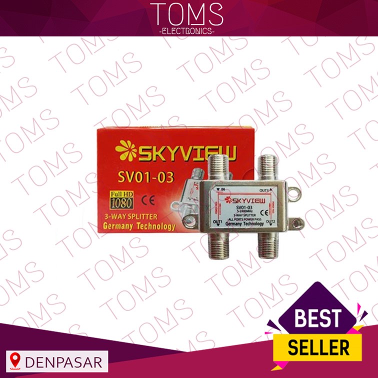 Top Seller Splitter 3 Way 5-2400 Mhz Skyview Untuk Parabola Antena TOMS