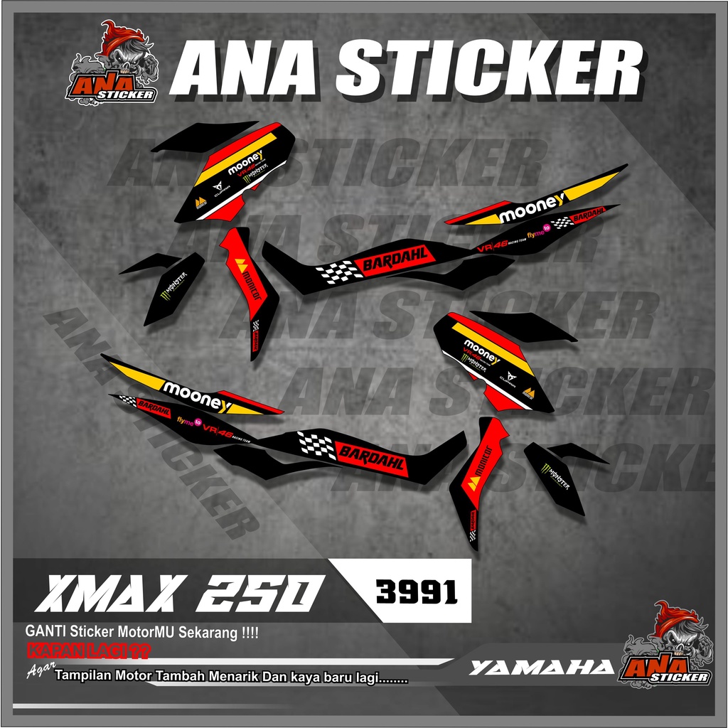 3991 STICKER STRIPING YAMAHA XMAX 250CC DESIGN RACING