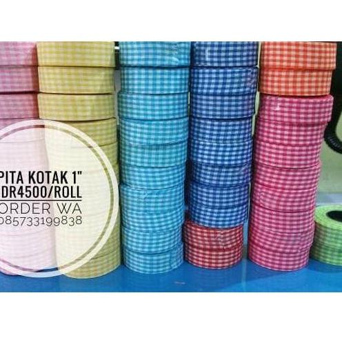 

X36 On Sale Pita Kotak Pita Gingham Pita Kain Kotak 1 Inch Pita kotak 2.5 cm FLASH SALE が