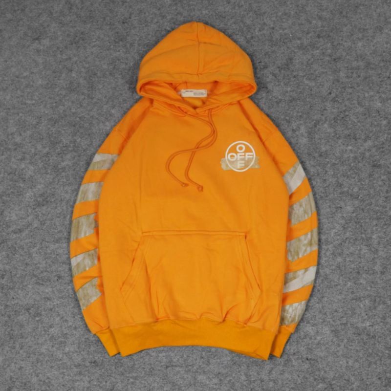 Hoodie Off White Tape Fulltag Label Pria Wanita