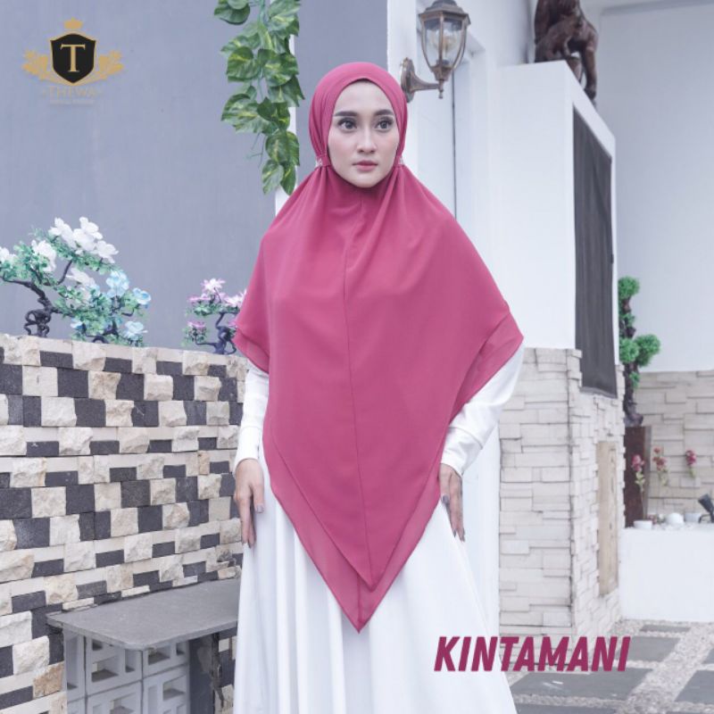 Thewa khimar kintamani ori Thewa/Bergo tali payet ceruty babydoll/jilbab instan tali/kerudung syari 