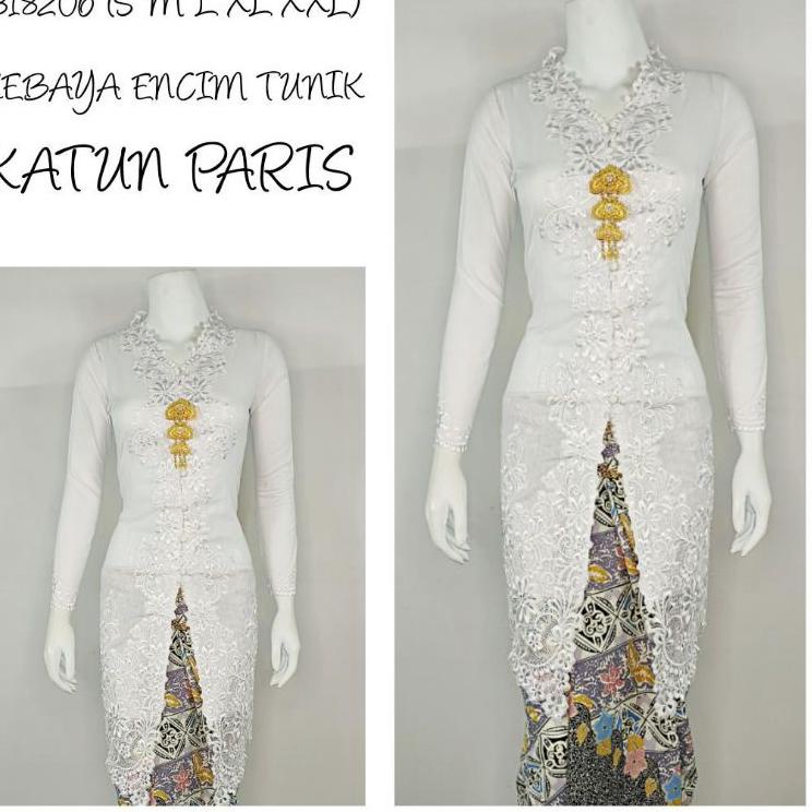 ☟ Indah KEBAYA ENCIM TUNIK LENGAN PANJANG BORDIR SENADA KATUN PARIS KEBAYA WISUDA KEBAYA KATUN KEBAY