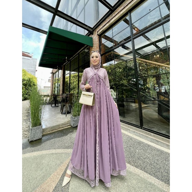 SHAKEELA GAMIS PESTA/GAMIS BRUKAT/DRESS BRUKAT PESTA/KONDANGAN/WEDDING/WALIMAH/WISUDA/BY GLAMZ