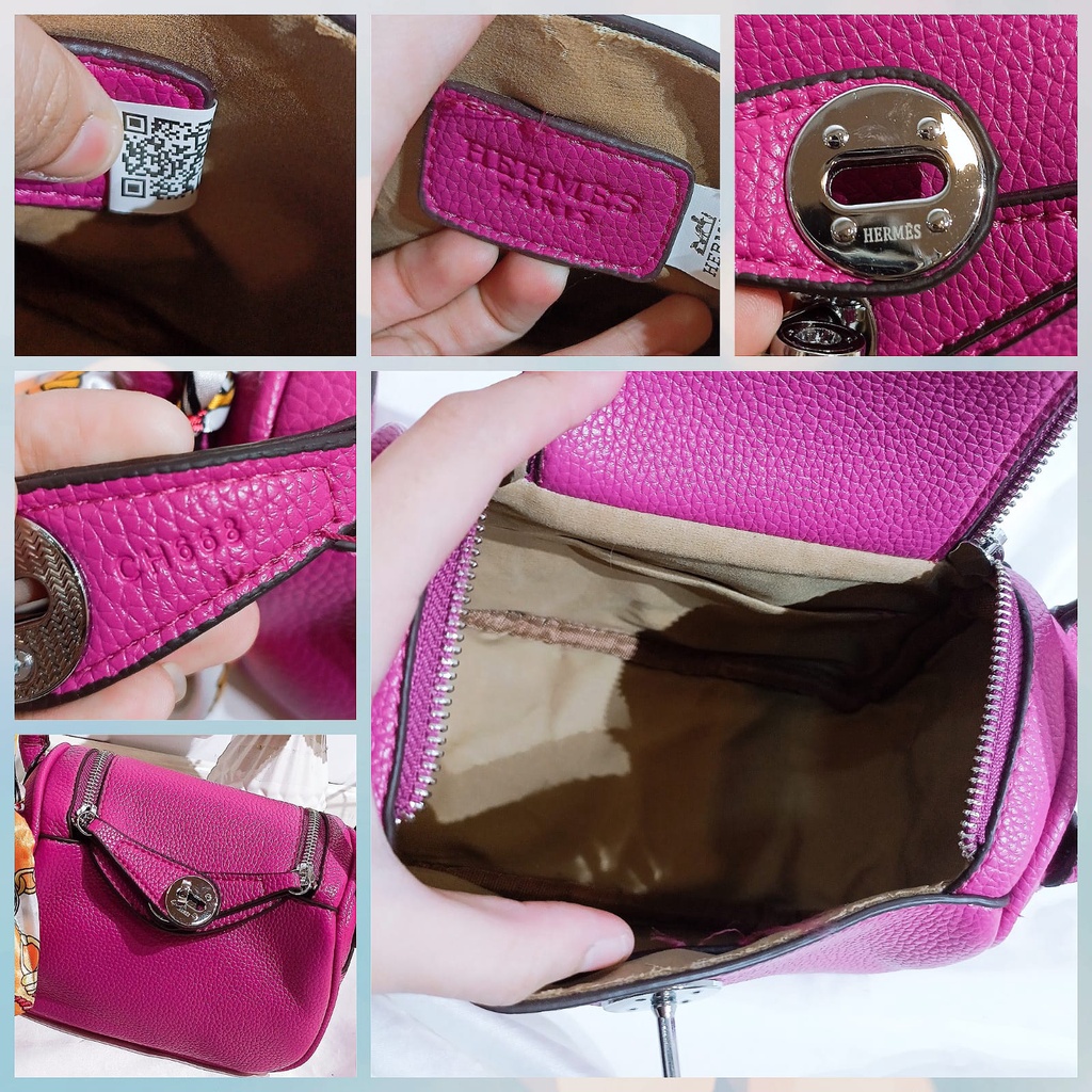 TAS SELEMPANG LINDY MINI SIZE PREMIUM KODE H322 + DUSTBAG, FREE SYAL, BARCODE, NO SERI (KUNCI LOGO)