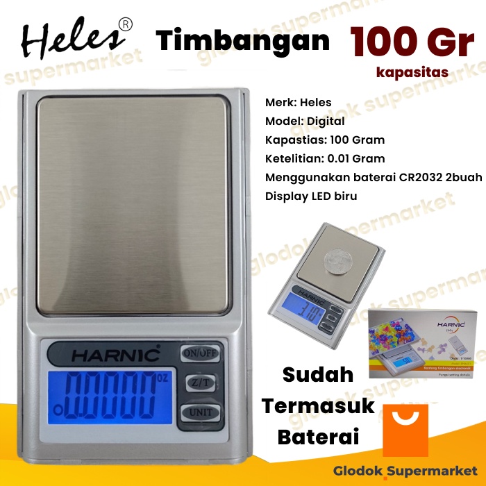 Timbangan Digital Emas Harnic Heles Scale 100 Gram 0.01g 100g EHA401