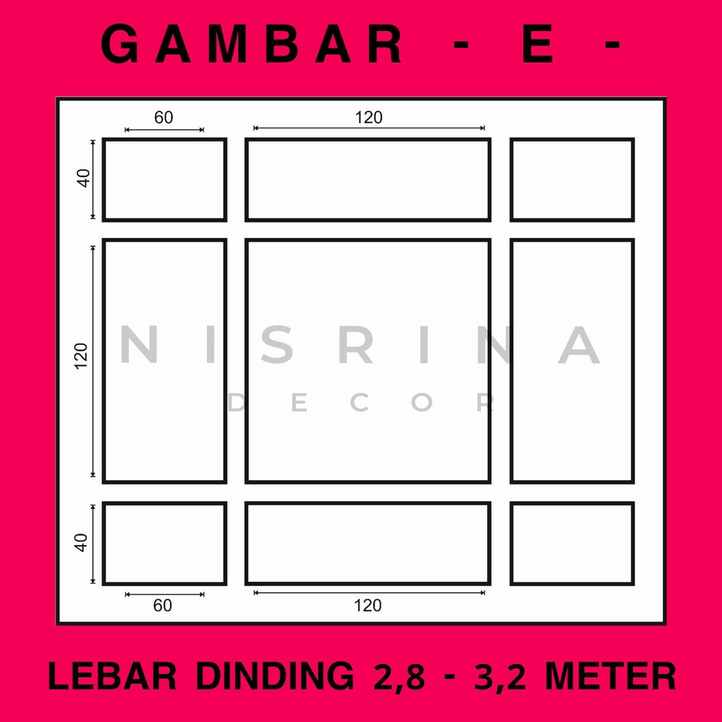 Wall Moulding Premium / Lebar Dinding 2,8 - 3,2 Meter